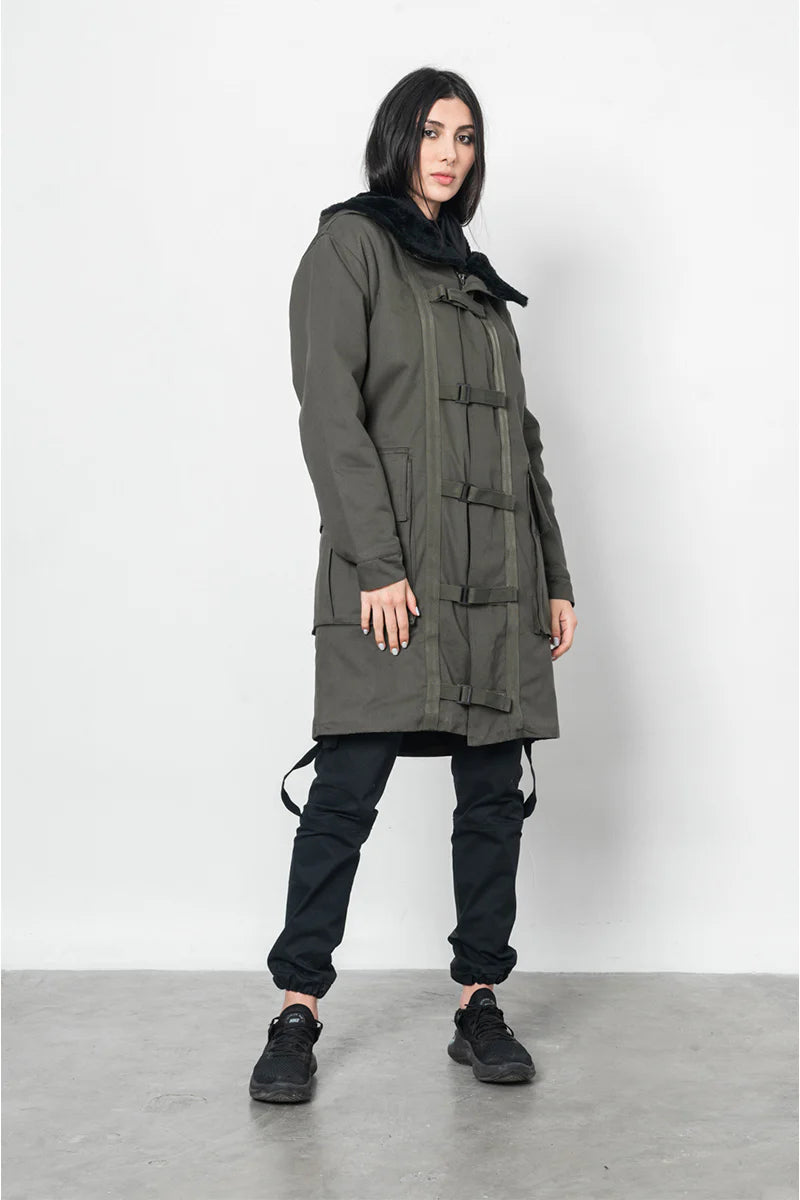 Reins Parka in Drill – Green