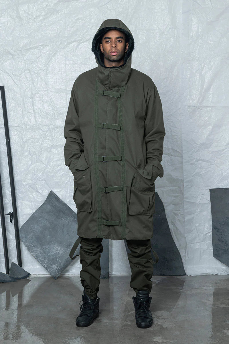 Reins Parka in Drill – Green