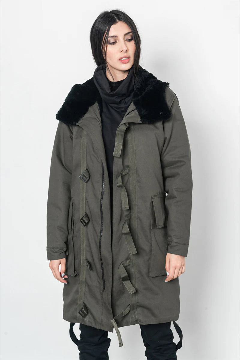 Reins Parka in Drill – Green