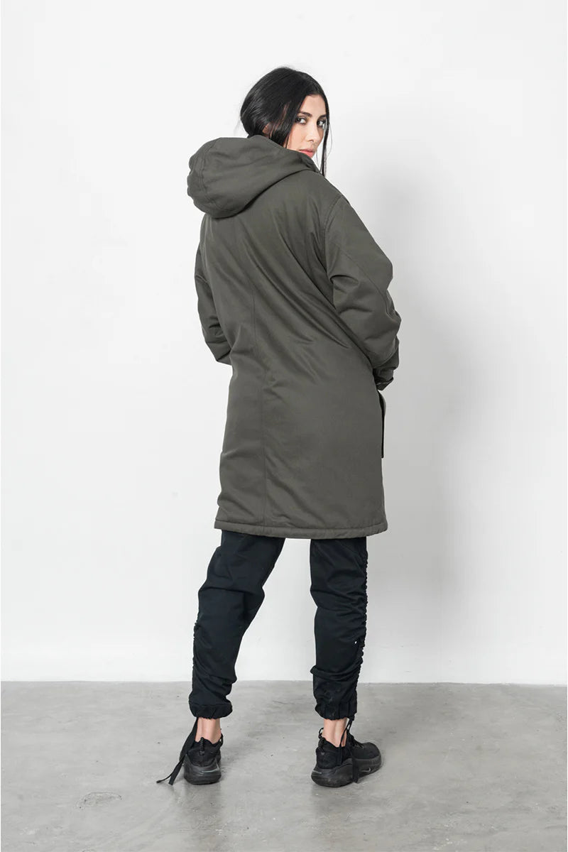 Reins Parka in Drill – Green